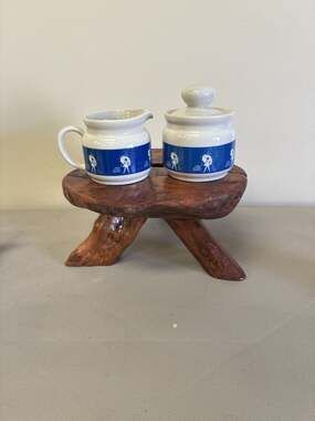 Vintage Morton Salt 'When It Rains It Pours' Creamer and Lidded Sugar Bowl Set